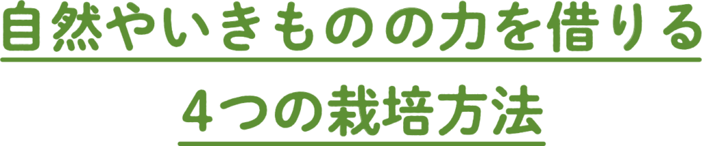 自然やいきものの力を借りる４つの栽培方法